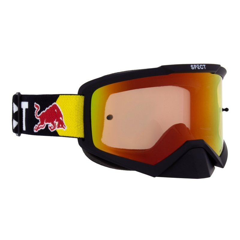 Motocrossbrille Red Bull Spect EVAN sort med rød-gul linse
