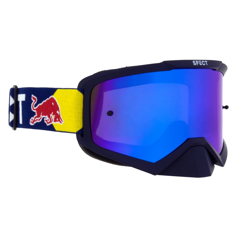 Motocrossbriller Red Bull Spect EVAN mørkeblå med blå linse
