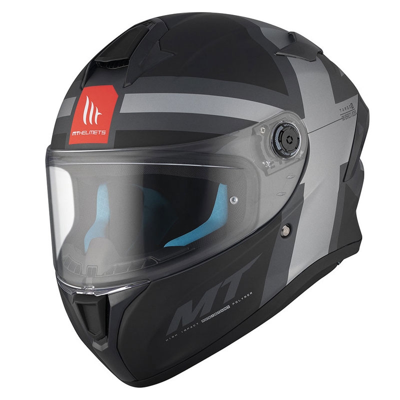 MT TARGO S BRITAIN C2 integreret motorcykelhjelm mat sort-grå