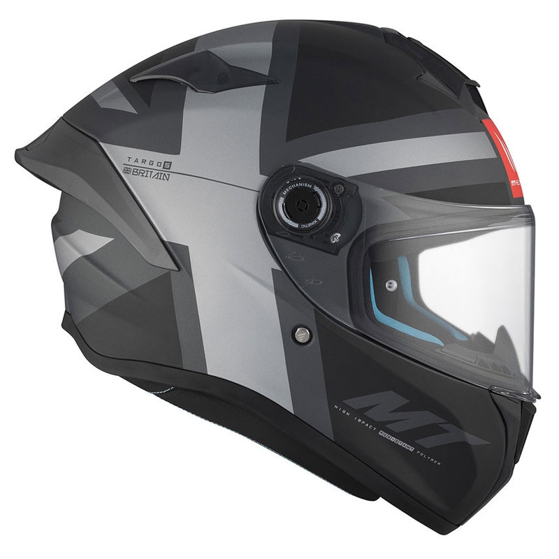 MT TARGO S BRITAIN C2 integreret motorcykelhjelm mat sort-grå