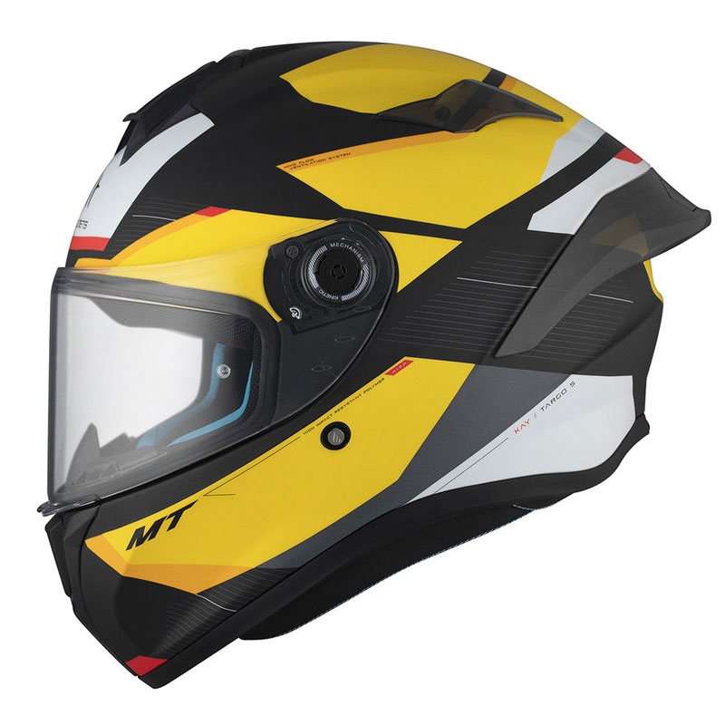 MT TARGO S KAY B3 integreret motorcykelhjelm mat sort-hvid-gul