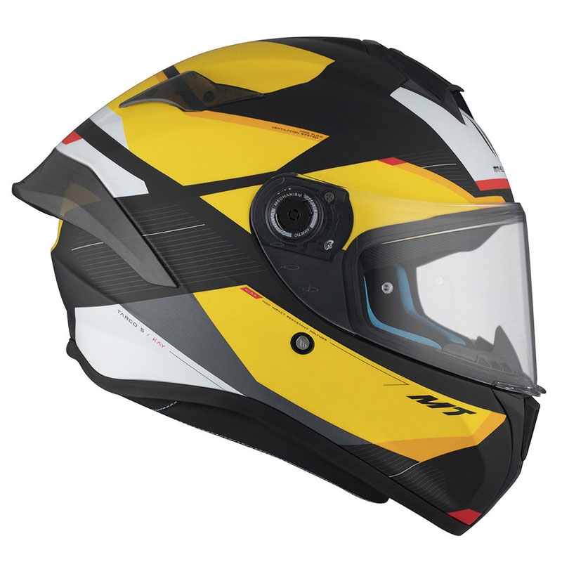 MT TARGO S KAY B3 integreret motorcykelhjelm mat sort-hvid-gul