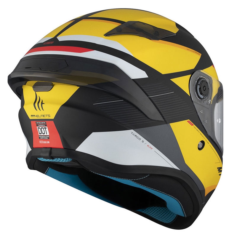 MT TARGO S KAY B3 integreret motorcykelhjelm mat sort-hvid-gul