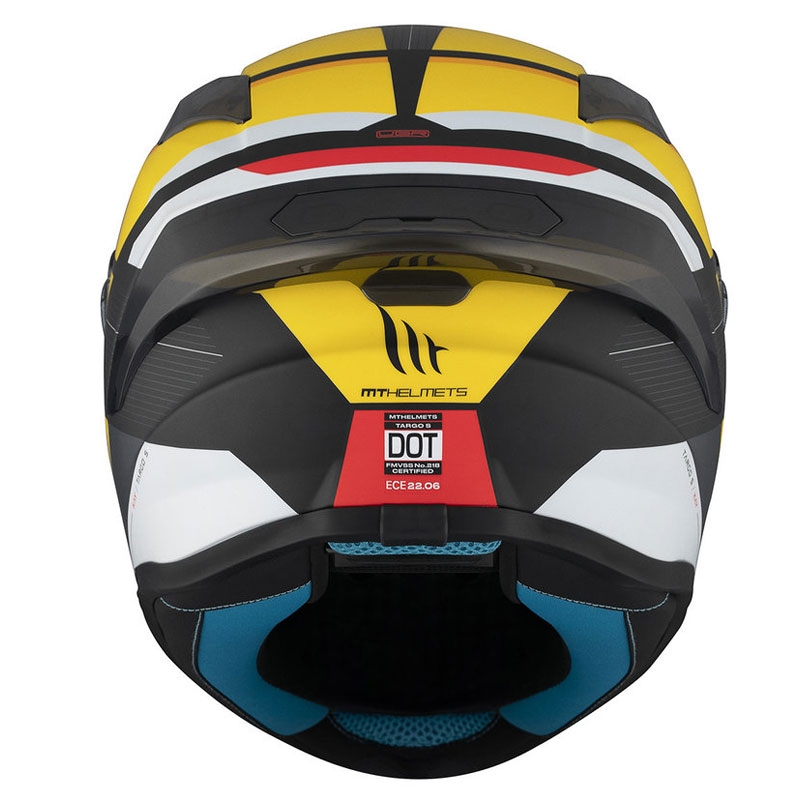 MT TARGO S KAY B3 integreret motorcykelhjelm mat sort-hvid-gul