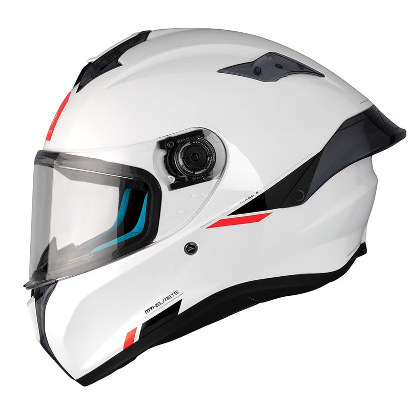 MT TARGO S SOLID A0 integreret motorcykelhjelm blank hvid