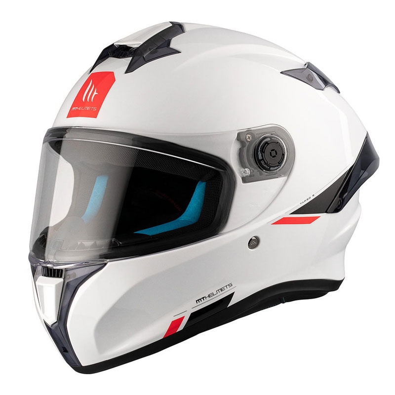 MT TARGO S SOLID A0 integreret motorcykelhjelm blank hvid