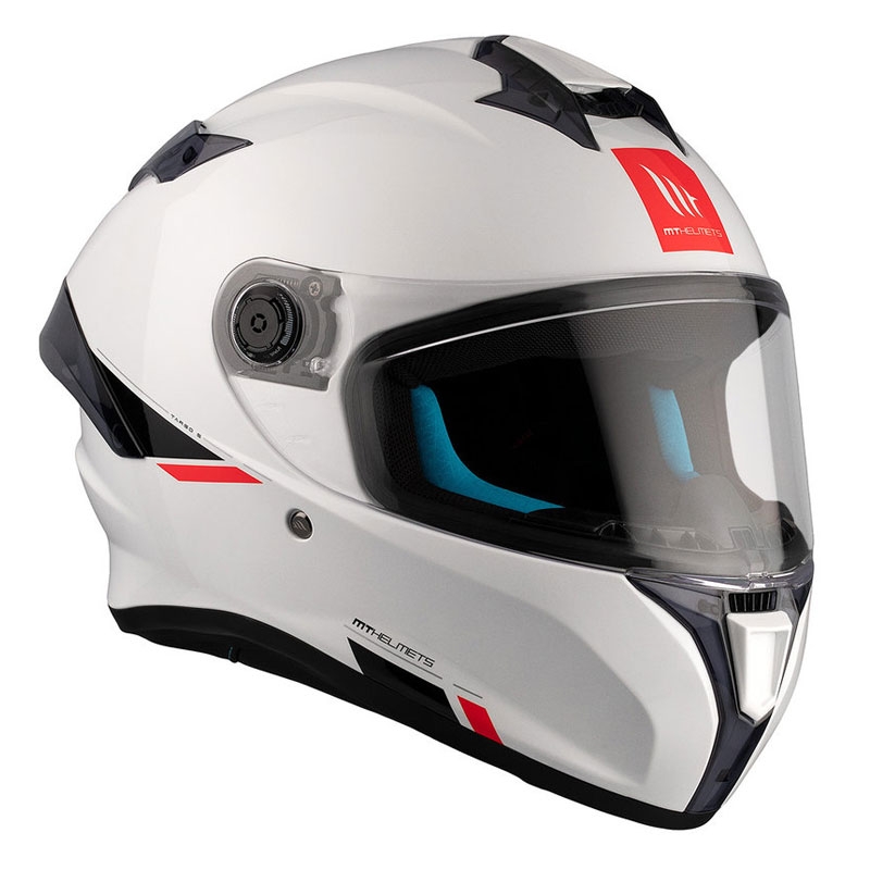 MT TARGO S SOLID A0 integreret motorcykelhjelm blank hvid