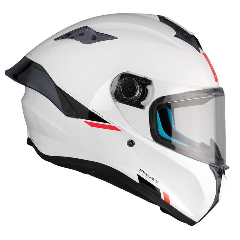 MT TARGO S SOLID A0 integreret motorcykelhjelm blank hvid