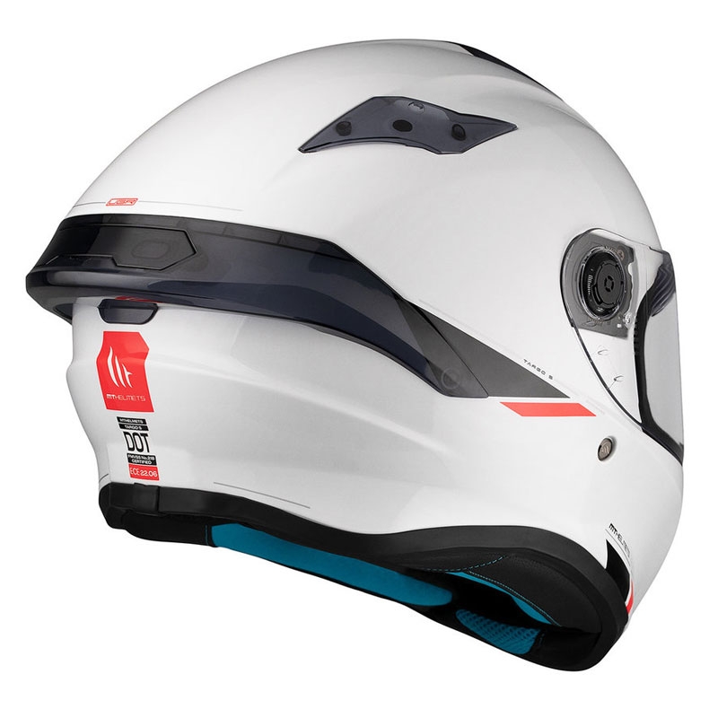 MT TARGO S SOLID A0 integreret motorcykelhjelm blank hvid