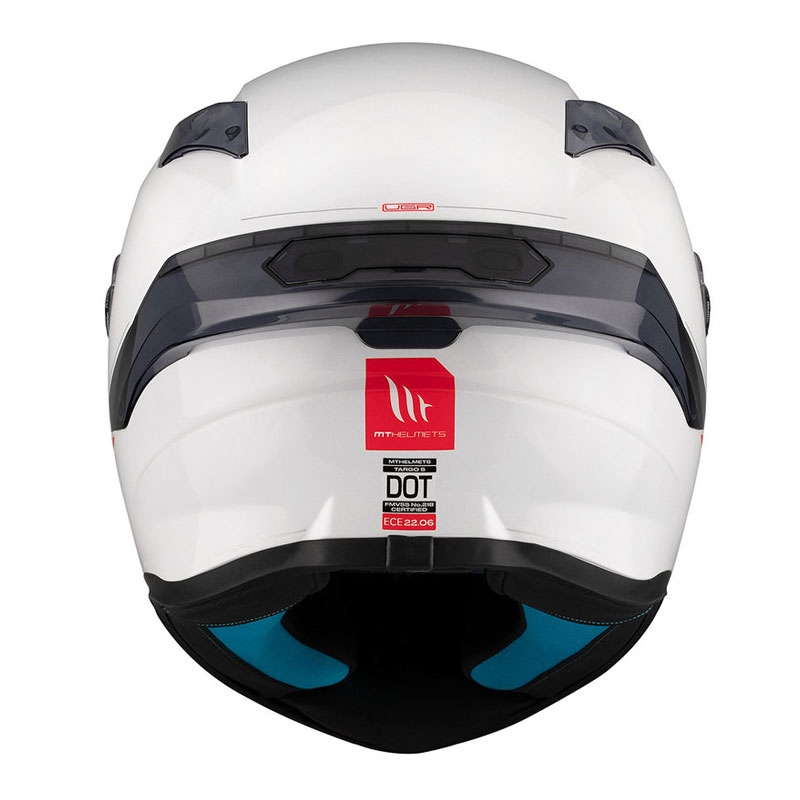 MT TARGO S SOLID A0 integreret motorcykelhjelm blank hvid