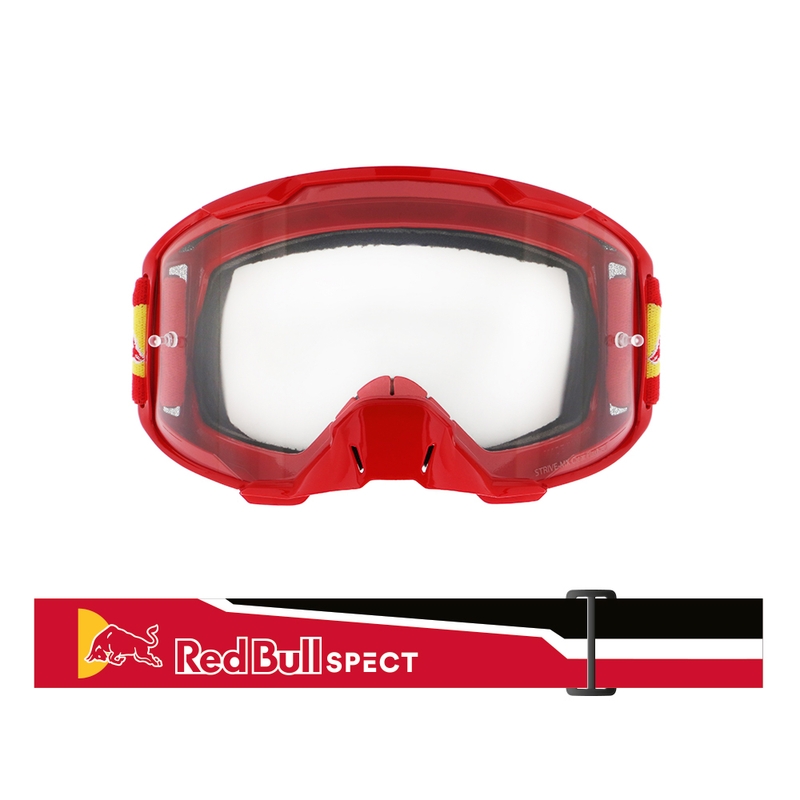 Motocrossbrille Red Bull Spect STRIVE S rød med klar linse