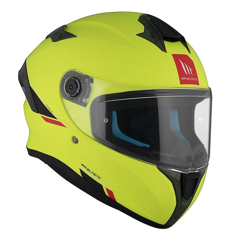 MT TARGO S SOLID A3 integreret motorcykelhjelm matgul