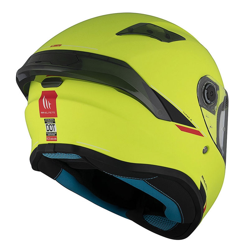 MT TARGO S SOLID A3 integreret motorcykelhjelm matgul