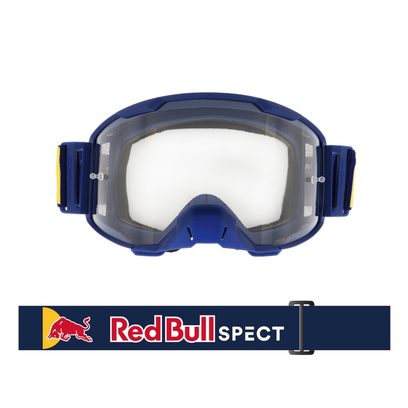 Motocrossbriller Red Bull Spect STRIVE S mørkeblå med klar linse