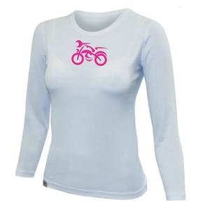 Dame-T-shirt nanosilver® MOTOLADY hvid - langærmet