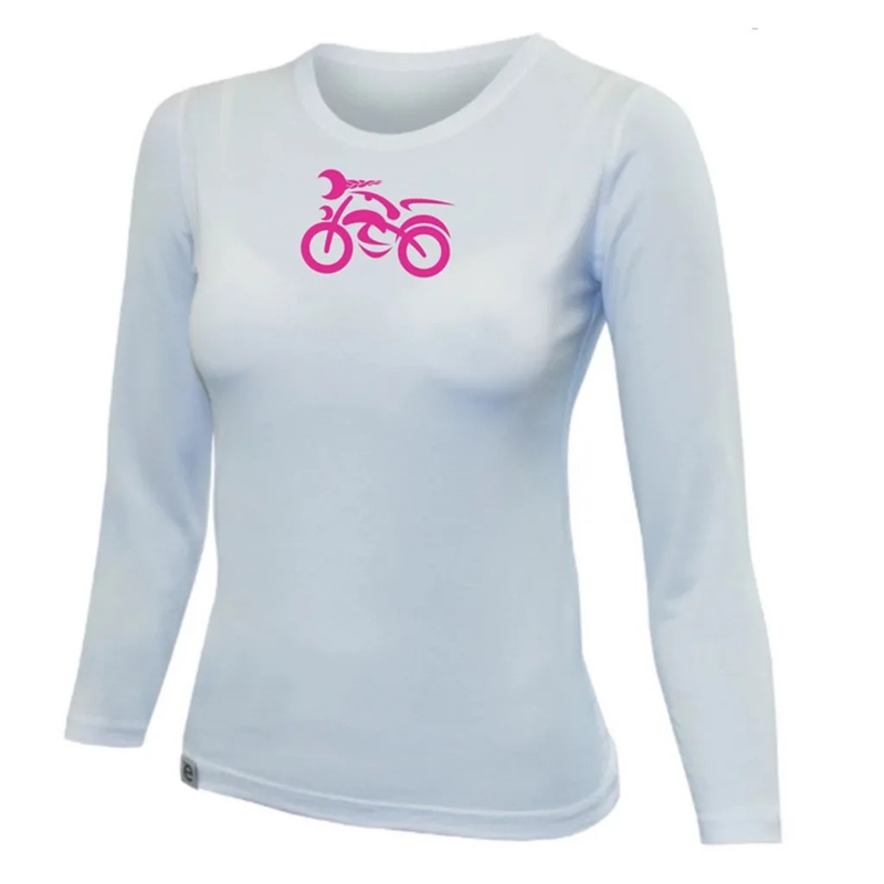 Dame-T-shirt nanosilver® MOTOLADY hvid - langærmet