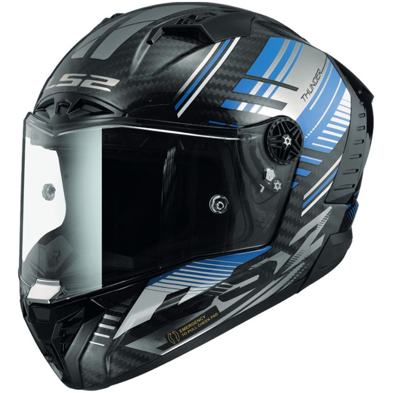 LS2 FF805 Thunder Carbon Volt Black-Blue Integral motorcykelhjelm