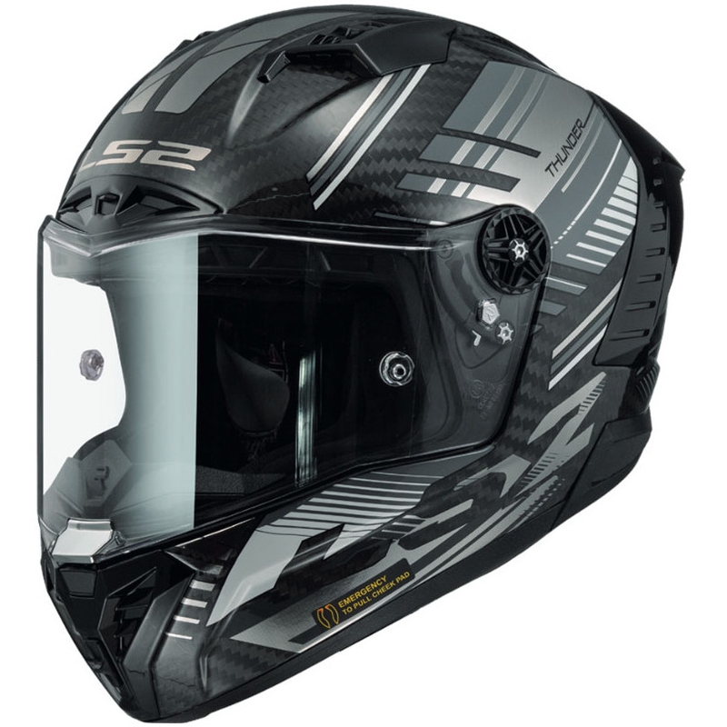 LS2 FF805 Thunder Carbon Volt sort-grå integreret motorcykelhjelm