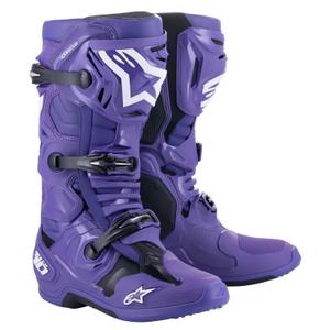Alpinestars Tech 10 motorcykelstøvler lilla-sort-hvid