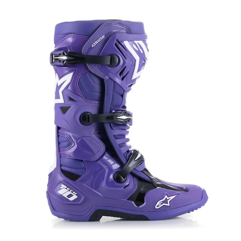 Alpinestars Tech 10 motorcykelstøvler lilla-sort-hvid