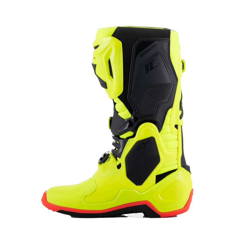 Alpinestars Tech 10 motorcykelstøvler gul fluo-sort-rød fluo