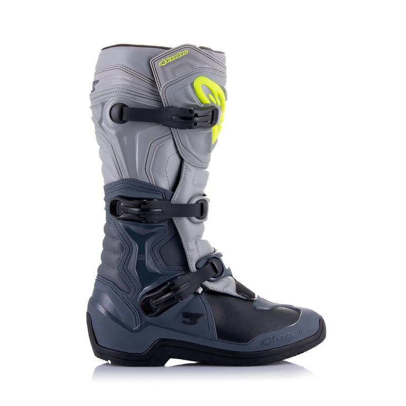 Alpinestars Tech 3 light grey-black-fluo yellow motorcykelstøvler