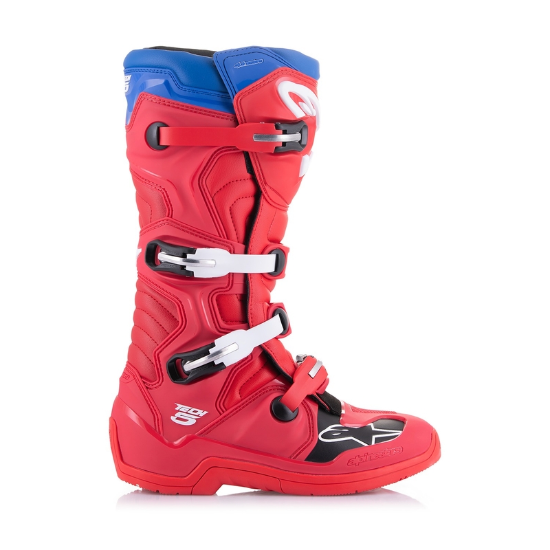 Alpinestars Tech 5 motorcykelstøvler rød-blå-hvid-sort