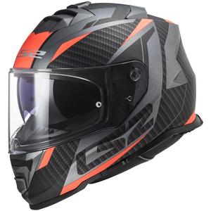 LS2 FF800 Storm II Racer titanium-orange integreret motorcykelhjelm