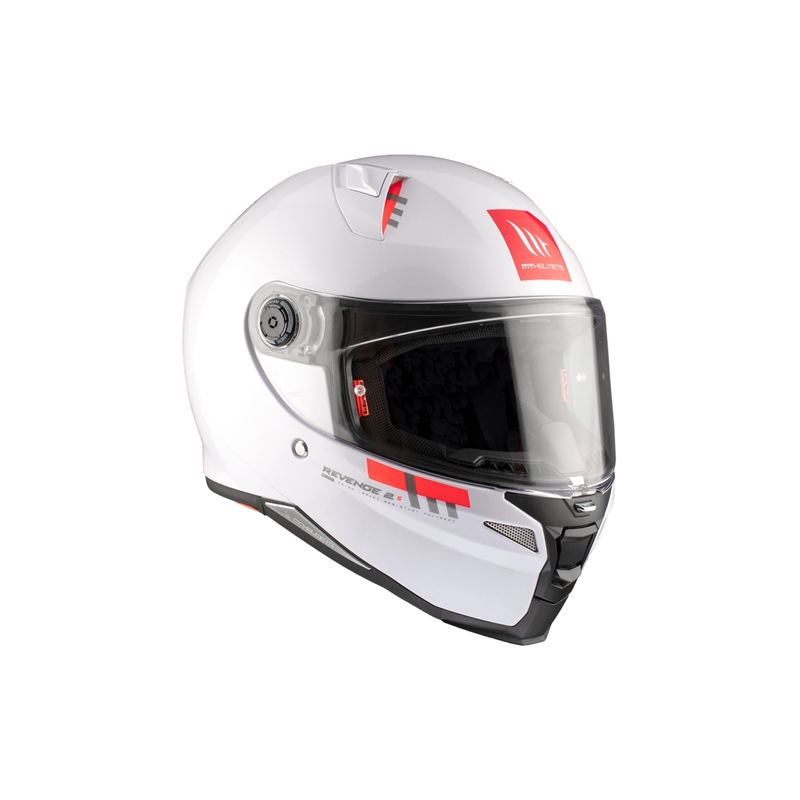 MT REVENGE 2 S SOLID A0 integreret motorcykelhjelm blank hvid
