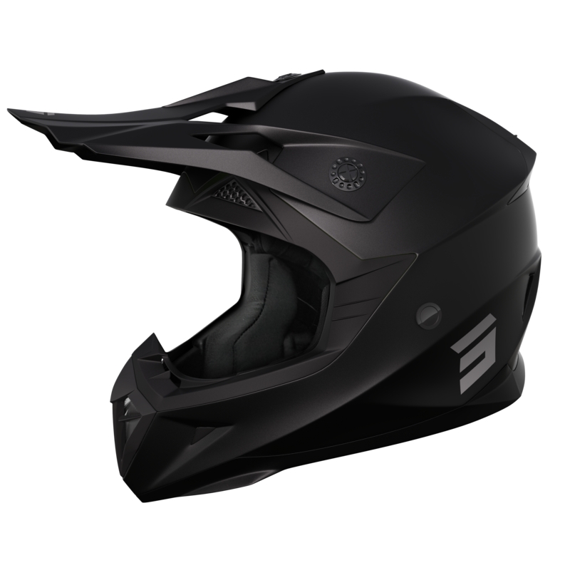 Motocrosshjelm Shot Pulse Solid 2.0 sort mat