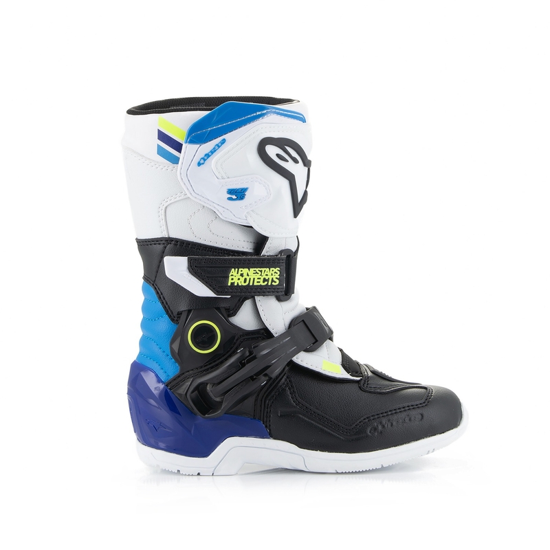 Motorcykelstøvler Alpinestars Tech 3S Børn, Hvid-Sort-Blå
