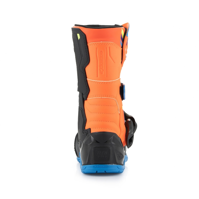 Alpinestars Tech 3S Kids Fluo Orange-Blue-Fluo Yellow-Black motorcykelstøvler til børn