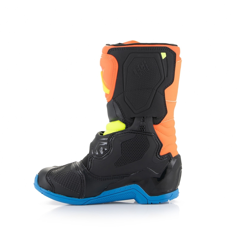 Alpinestars Tech 3S Kids Fluo Orange-Blue-Fluo Yellow-Black motorcykelstøvler til børn