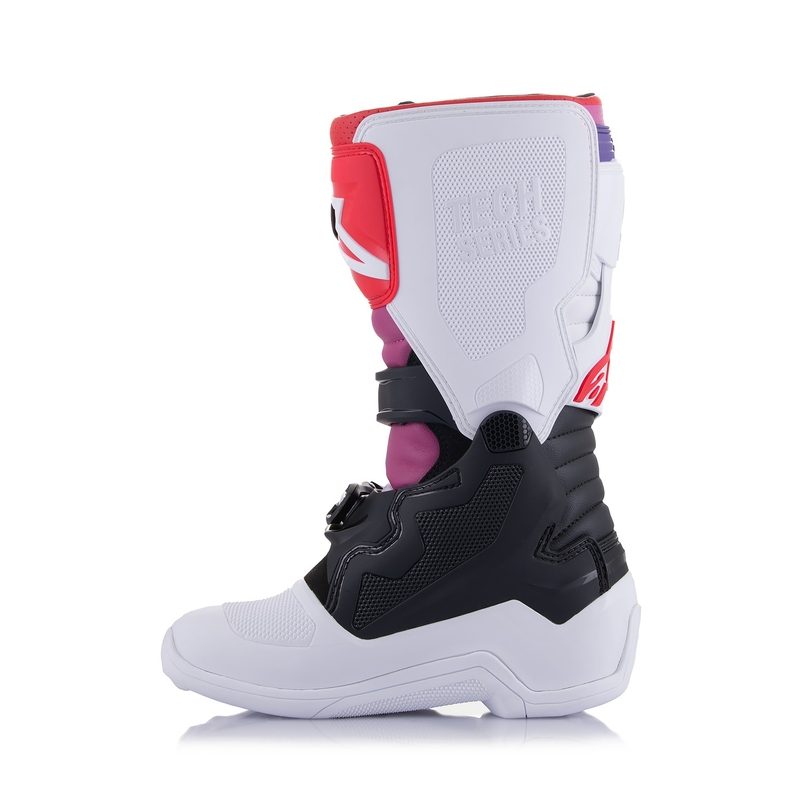 Alpinestars Tech 7 S Motocross-støvler Børn Hvid-Sort-Rød-Blå-Lilla
