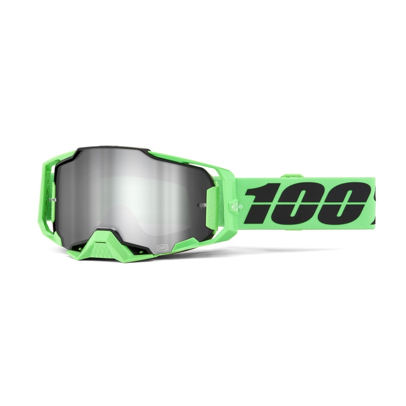 Motocrossbriller 100% ARMEGA ANZA 2 grøn (spejlvendt sølvplexi)