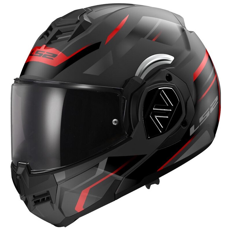Flip-up motorcykelhjelm LS2 FF906 Advant Kuka sort-rød mat