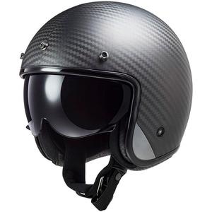 Åben motorcykelhjelm LS2 OF601 Bob II Carbon Solid Black Matte