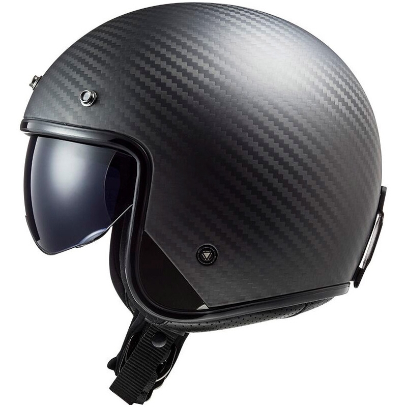 Åben motorcykelhjelm LS2 OF601 Bob II Carbon Solid Black Matte