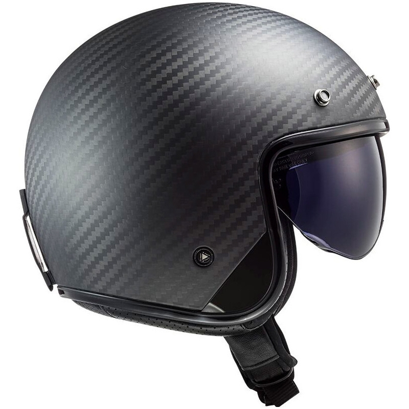 Åben motorcykelhjelm LS2 OF601 Bob II Carbon Solid Black Matte