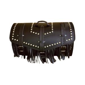 Lædertaske med lås RSA K182 sort med frynser 57 l