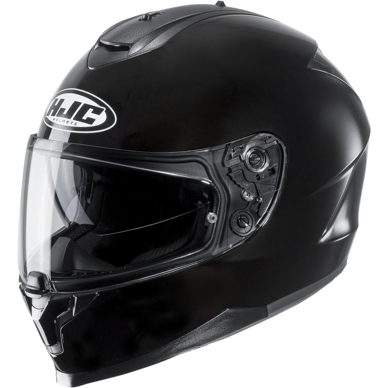 HJC C70N Solid metallic sort integreret motorcykelhjelm