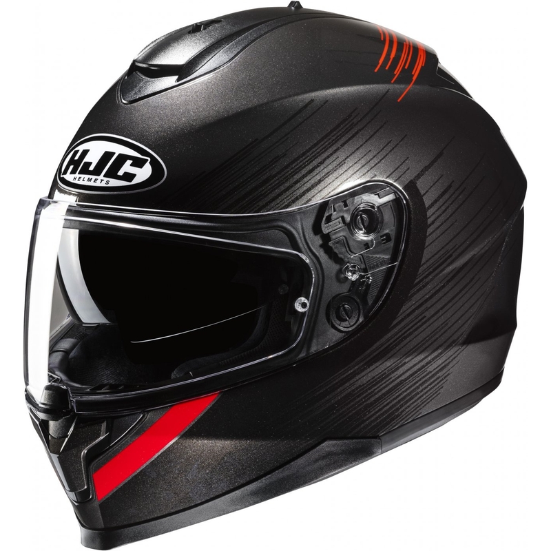 Integreret motorcykelhjelm HJC C70N Sway MC1 rød-sort