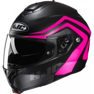 Flip-up motorcykelhjelm HJC C91N Nepos MC8SF sort og pink