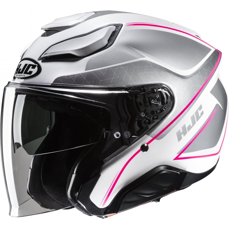 Åben motorcykelhjelm HJC F31 Ludi MC8 hvid-grå-pink