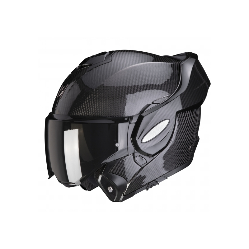 Flip-up hjelm Scorpion EXO-TECH EVO Carbon sort blank - klasse II