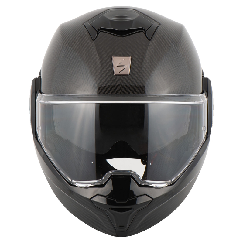 Flip-up hjelm Scorpion EXO-TECH EVO Carbon sort blank - klasse II