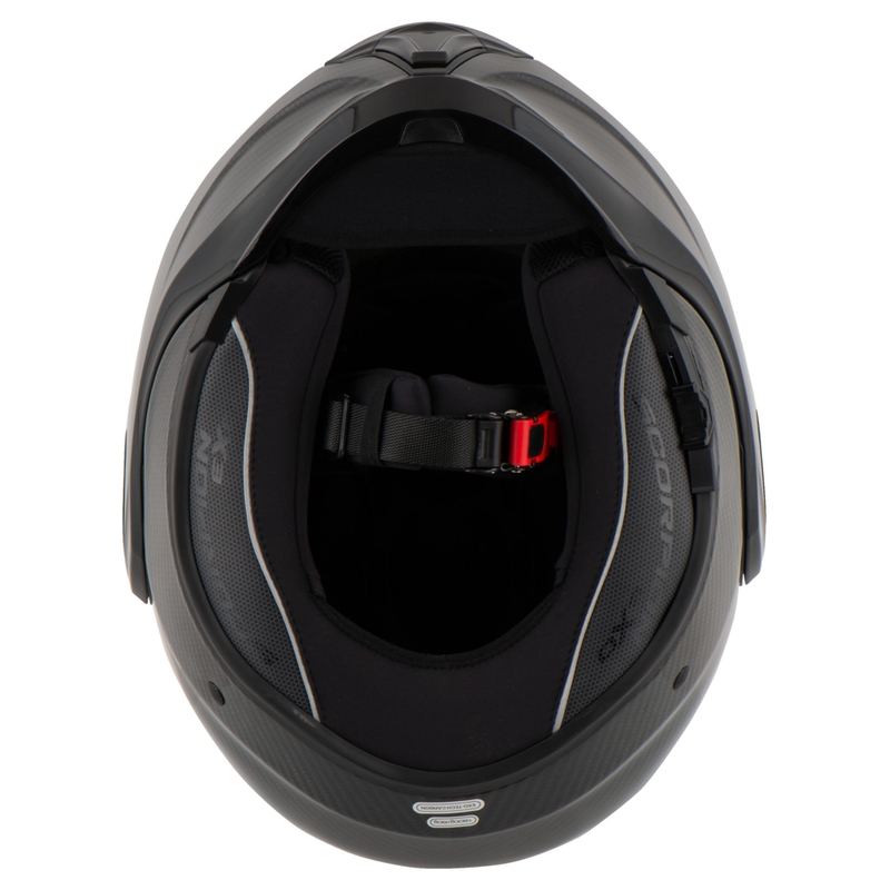 Flip-up hjelm Scorpion EXO-TECH EVO Carbon sort blank - klasse II