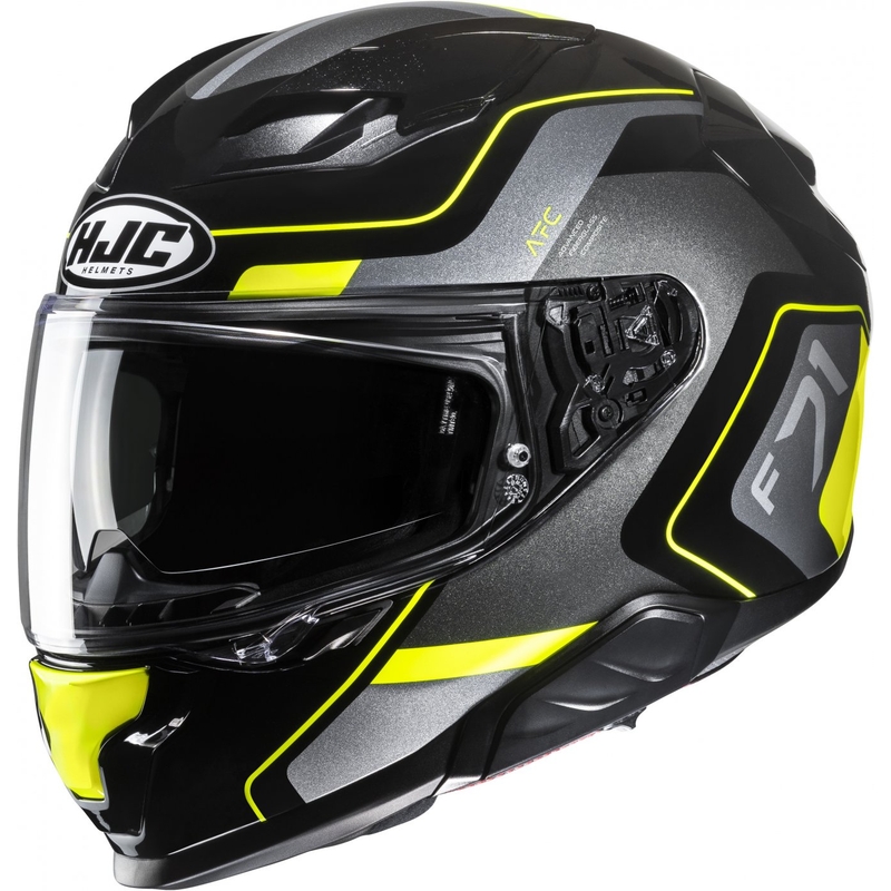 Integreret motorcykelhjelm HJC F71 Arcan MC3H sort-grå-fluogul