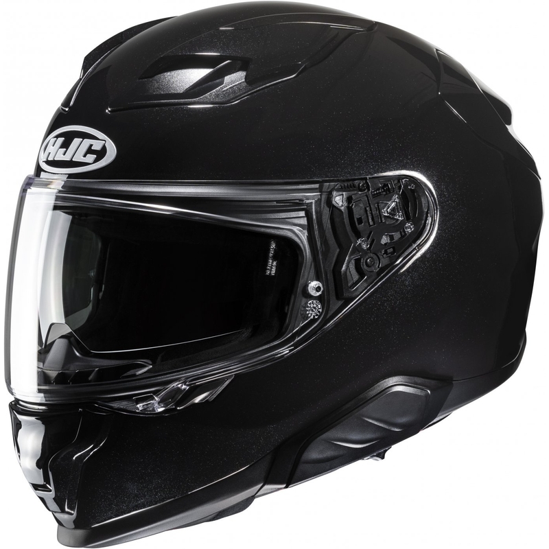 HJC F71 Solid metallic sort integreret motorcykelhjelm