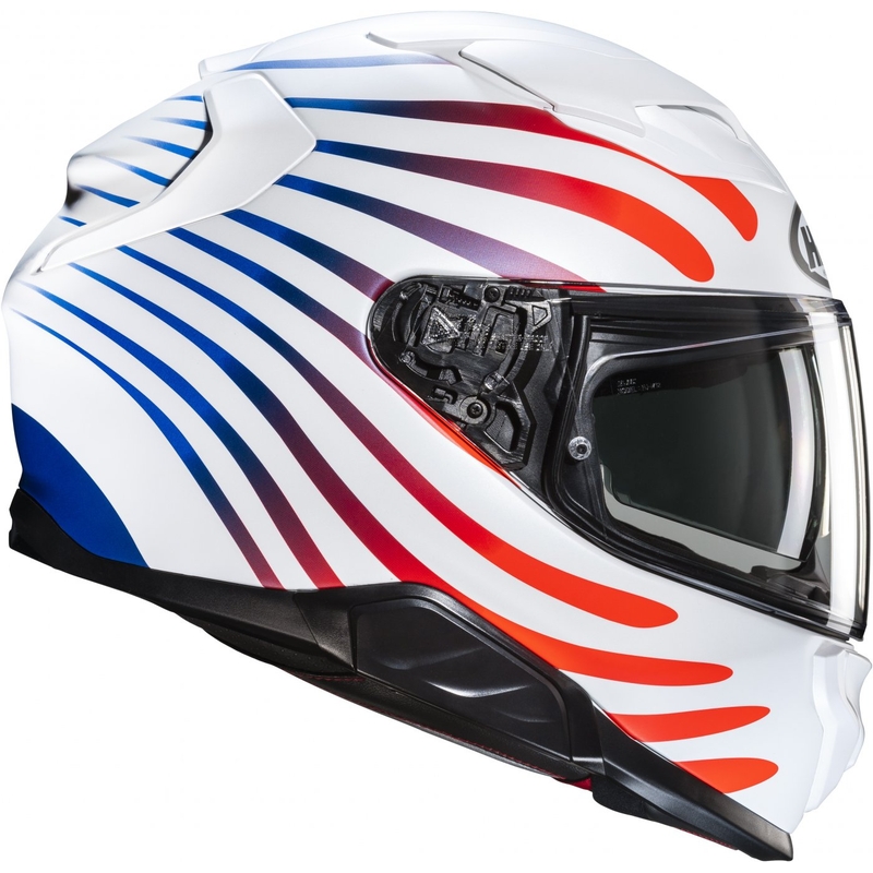 Integreret motorcykelhjelm HJC F71 Zen MC21SF hvid og regnbuefarvet